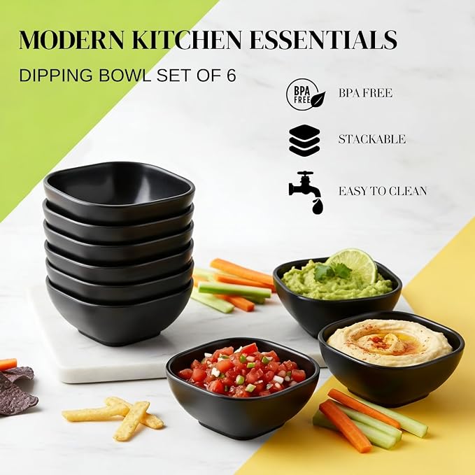 6 pack wheat straw dipping bowls 5oz, alternative plastic soy sauce dishes - Image 3