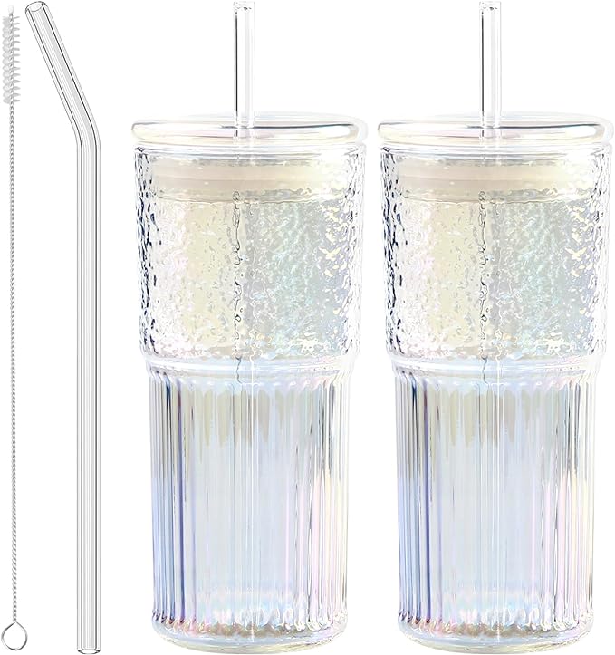 JunVpic Glass Coffee Tumbler, 20 oz Glass Cup by Junvpic