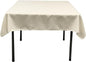 LA Linen Polyester Poplin Washable Square Tablecloth, Stain and Wrinkle Resistant Square Table Cover 52x52, Fabric Table Cloth Square for Dining, Kitchen, Party, Holiday 52 by 52-Inch, Ivory