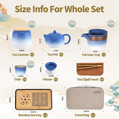 LURRIER Gongfu tea sets, Portable Ceramic TeaSet, Asian Tea sets - Image 2