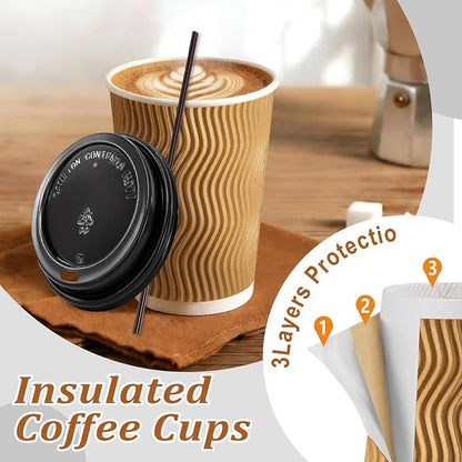 Lamosi 500 Pack 12 oz Disposable Coffee Cups - Image 3