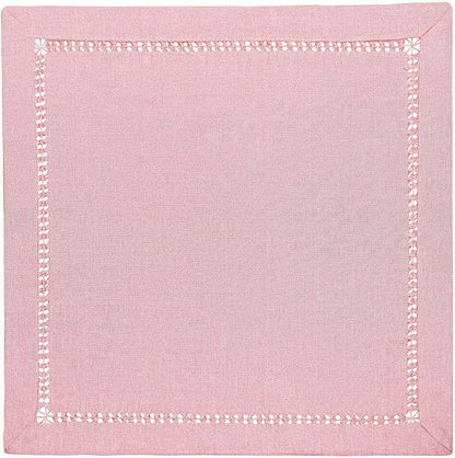 Grelucgo Handcrafted Pink Color Dining Table Napkins, Double-Hemstitched) - Image 3