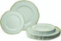 " OCCASIONS " 240 Plates Pack,(120 Guests) Heavyweight Premium Disposable Plastic Plates Set -120 x 10.25'' Dinner + 120 x 7.5'' Salad/Dessert (Rochelle Seafoam/Mint and Gold))