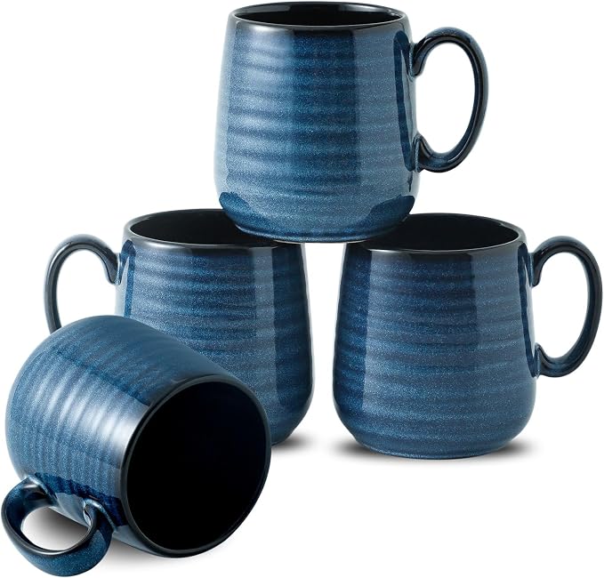 Hasense Small Coffee Mugs 8 oz, Ceramic Cappuccino Cups Set of 4, Espresso Mug by Hasense