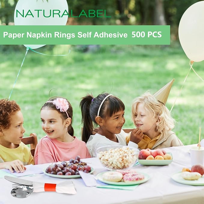 Self-Adhesive Napkin Bands, elegant table setting, - Image 4