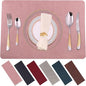Placemats for Dining Table Set of 4,Design-Classic Faux Leather Eco-Friendly Place Mats,Waterproof&Stain Resistant Table Mats,Washable,Heat-Resistant,Non-Slip for Dining Table Decor (Pink, 4)