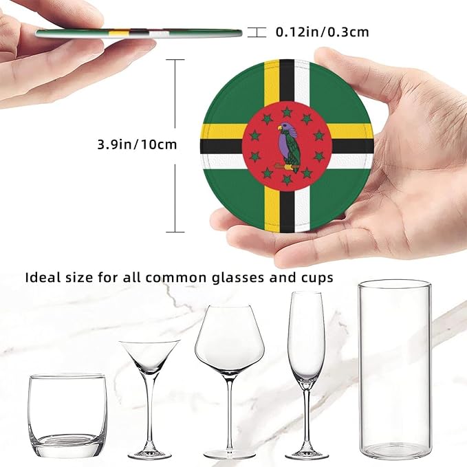 Dominica Flag Coasters for Drinks - Image 3