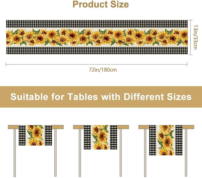 Sunflower Table Runner Kitchen Dining Linen Table Decoration - Image 6