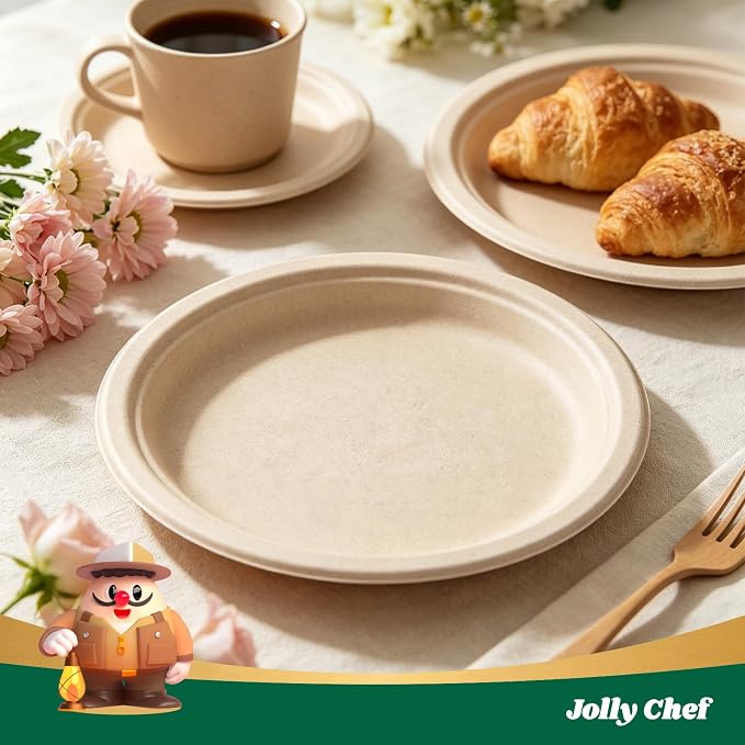 Compostable Heavy Duty Plates   Eco-Friendly Disposable Paper - Image 5