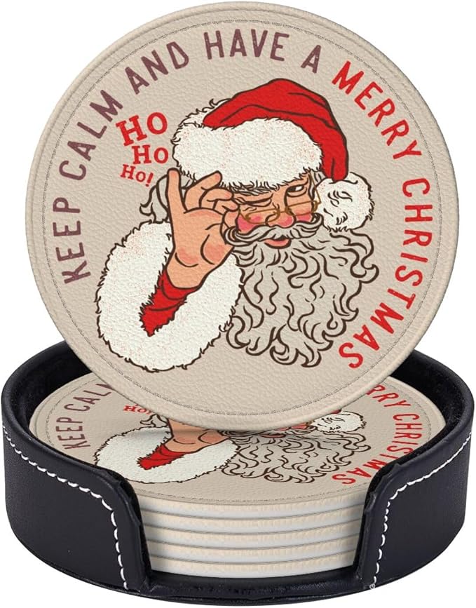 6 Pcs Christmas Santa Claus Drink Coasters - Image 4