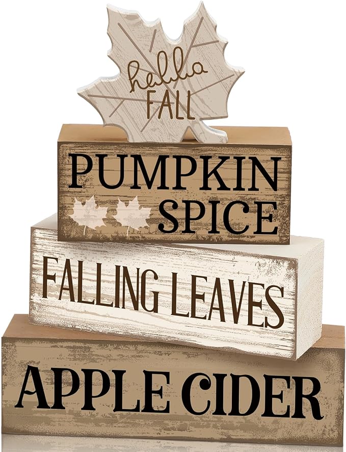 Moucuny 4 Pcs Neutral Fall Table Decor by Moucuny