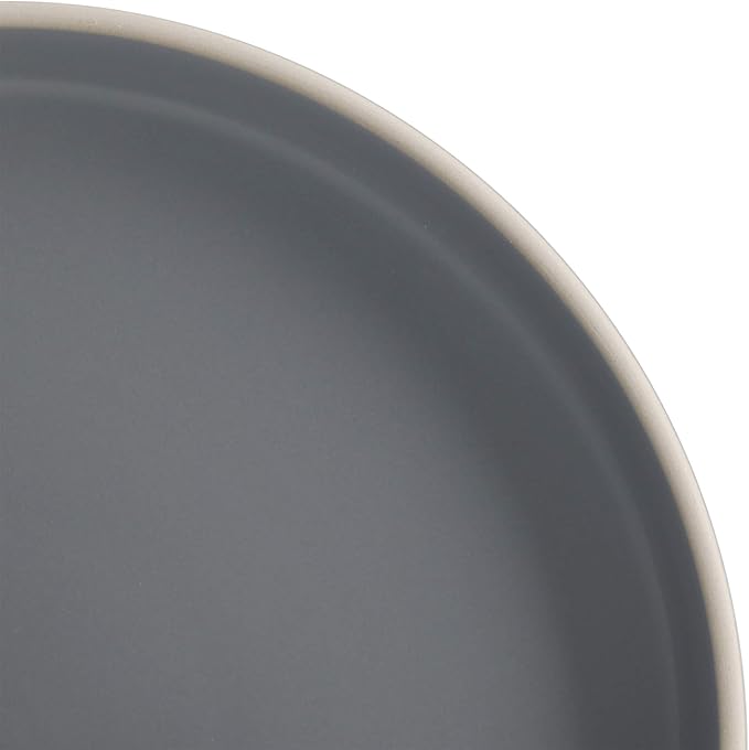 Gibson Home Zuma 16 Piece Round Kitchen Dinnerware Set, Dishes, Plates, Bowls, Mugs, Service for 4, Matte Stoneware, Grey, Gray