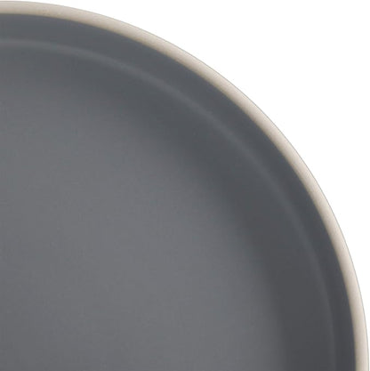 Gibson Home Zuma 16 Piece Round Kitchen Dinnerware Set, Dishes, Plates, Bowls, Mugs, Service for 4, Matte Stoneware, Grey, Gray