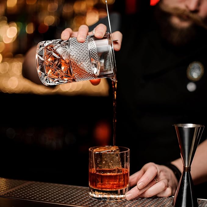 Cocktail Mixing Glass Bartender | 24oz Crystal Bar Stirring Glass | Old - Image 5