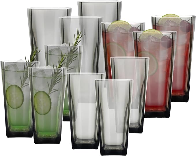 Top-spring 12+20 Oz Reusable Plastic Water Tumbler 12pcs Grey BPA Free | - Image 5
