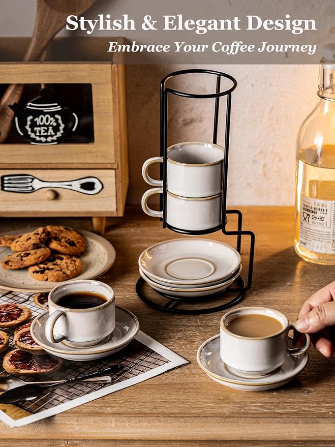 Gomakren 2.5 Ounce Espresso Cups Set of 4 - Image 5