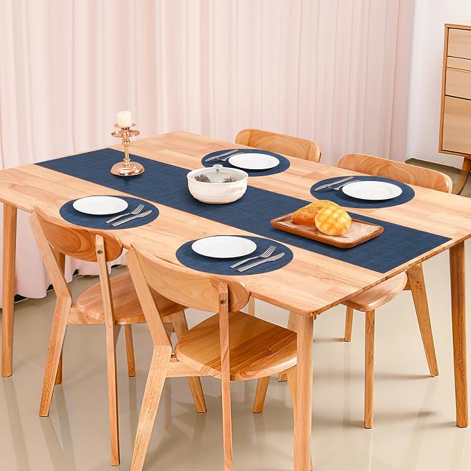 Table Runner 72 Inches Long, Vinyl Woven Heatproof Table Runners | Washable - Image 5
