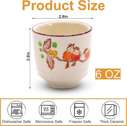 Japanese Tea Cups, 6 OZ Handless Matcha/Coffee Mug, Asian Teacup - Image 2