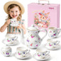 TUZT Tea Party Set for Little Girls Ages 3-8, Princess Tea Time Toy Includes by TUZT-US