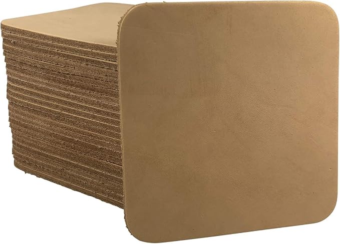 Leather Coasters 4"- 4 or 25 Packs Unfinished by ZelikovitzLeathers