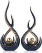 Ceramic Abstract 2 Piece Statue Set, Blue and Gold Home Decor Accents for Home Decor Statue Mantel Shelf Decor Unique Shelf Decor on Mantel, TV Cabinet Divider Table Top and Dining Table Centerpiece.