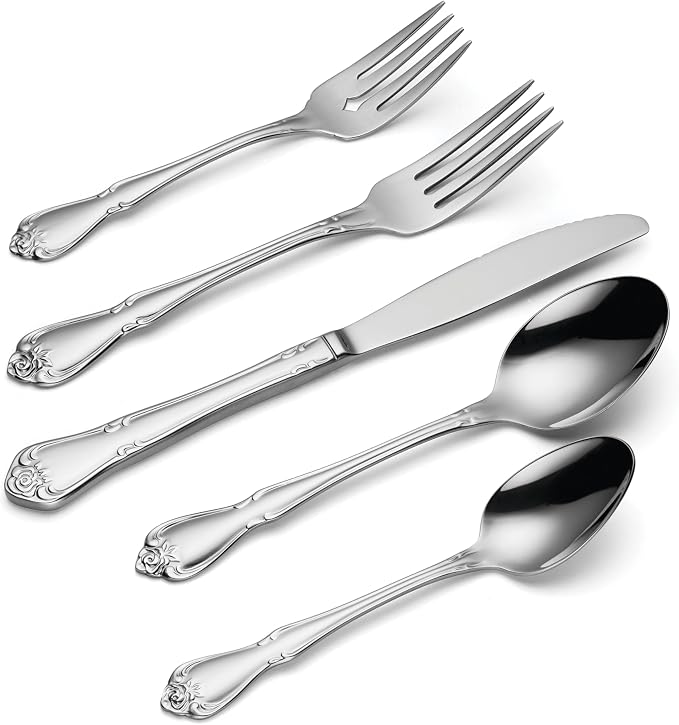 Oneida True Rose 45 Piece Everyday Flatware, Service - Image 3