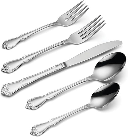 Oneida True Rose 45 Piece Everyday Flatware, Service - Image 3