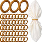 Thenshop 50 Pcs Decorative Wooden Napkin Rings Bulk Exquisite Round Dining by Thenshop
