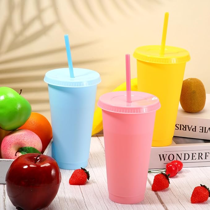 Honeydak 100 Pack Tumbler with Straw and Lid Bulk Cups - Image 2