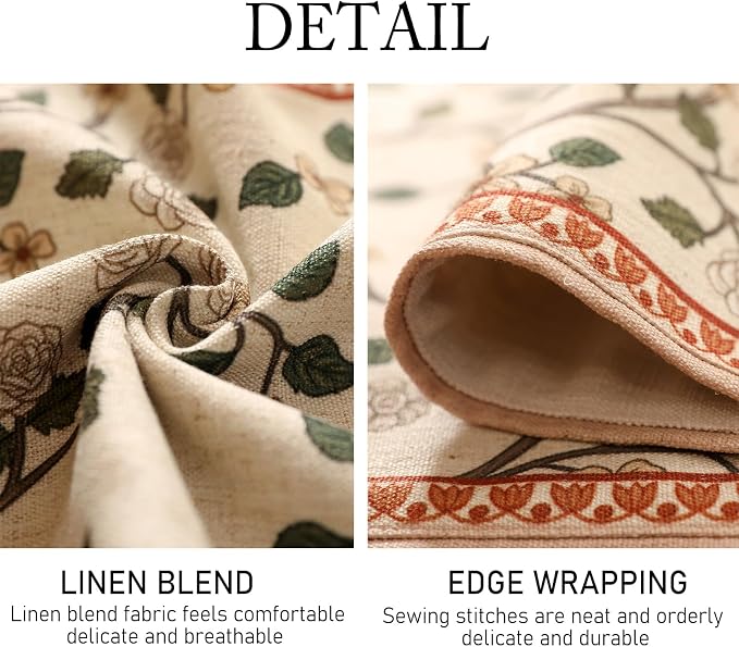 Designer French Linen Table Runner, Floral Pattern, Dining Table, Kitchen Decor - Image 5