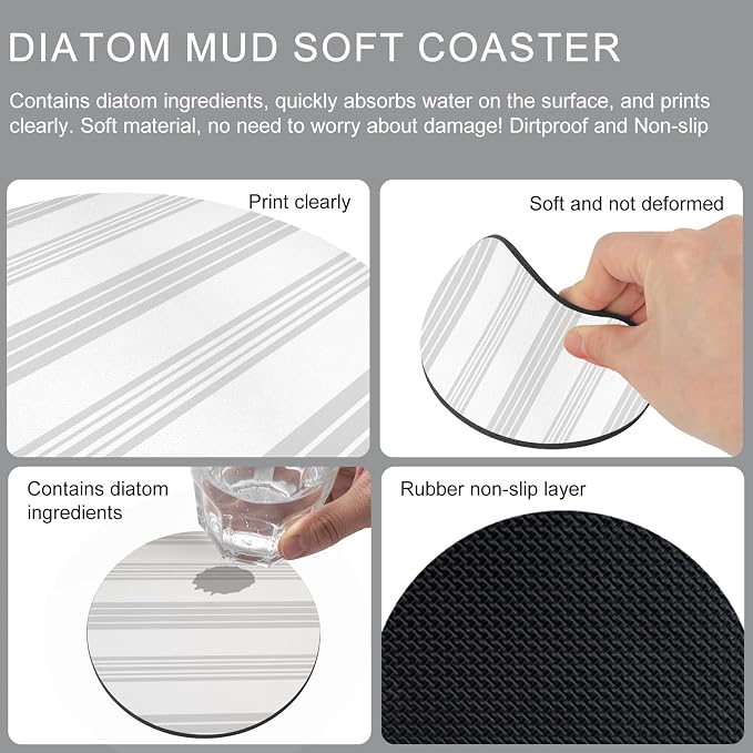 Minimalist Geometric Coasters Set of 2, Absorbent Coasters - Image 9
