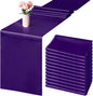 Aneco Satin 12 Pack Table Runner 12 x 108 Inch Dark Purple Long Wedding Satin by Aneco