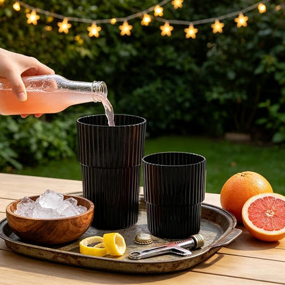12 Pack Plastic Wine Glasses, 16 Oz Highball Glasses & 12 Oz Cocktail Glasses - Image 2