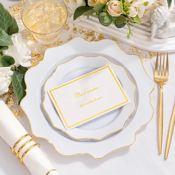 175Pcs Gold Plates Disposable - Image 5