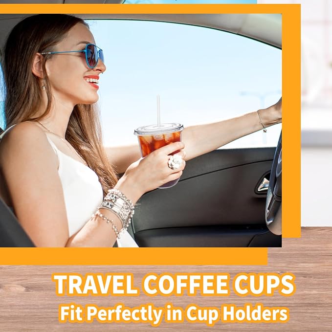 Alaeseje 50 Pack 16 oz Clear Plastic Iced Coffee Cups - Image 7