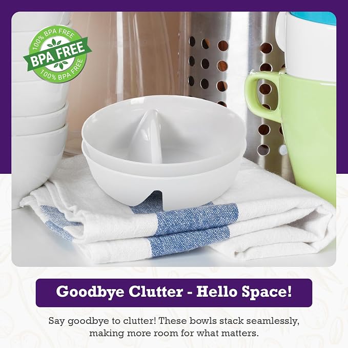2 Pack - Just Crunch Anti-Soggy Cereal Bowl - Keeps Cereal Fresh & Crunchy | - Image 4