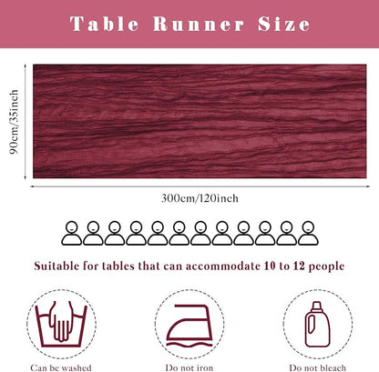 10FT Burgundy Cheesecloth Table Runner Gauze Fabric Boho Cheese Cloth Table - Image 3