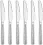 E-far Hammered Dinner Knives Set of 6, 8.9 Inch Stainless Steel Serrated Steak by E-far