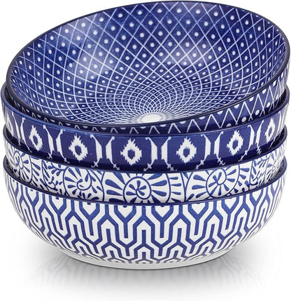 Selamica Ceramic 30 Ounce Pasta Bowls set of 4, 8 inch Serving Bowl Wide and by Selamica