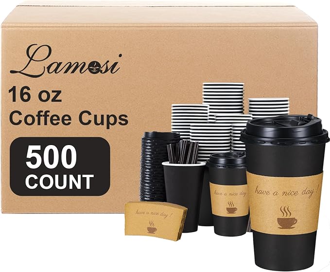Lamosi 500 Pack 16 oz Coffee Cups, Disposable To Go Paper Cups by BuyNow