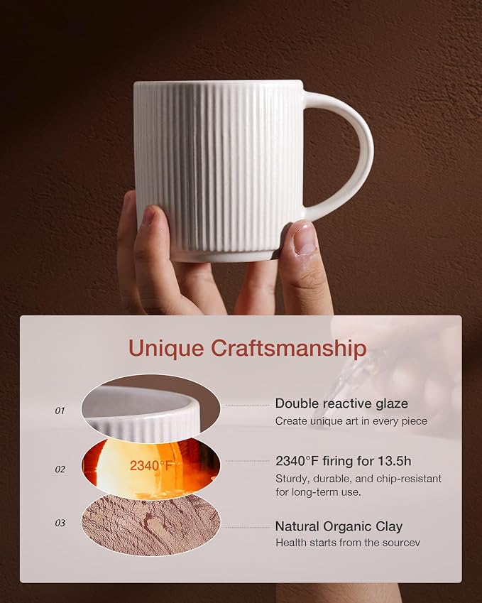 famiware Coffee Mug Set for 4, Star 12 oz Catering Mugs Cup Set - Image 3