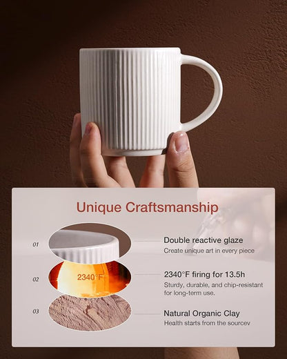 famiware Coffee Mug Set for 4, Star 12 oz Catering Mugs Cup Set - Image 3