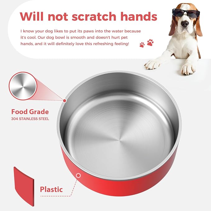 WENBOKMIN Dog Bowl, Stainless Steel Dog Food and Water Bowl - Image 4