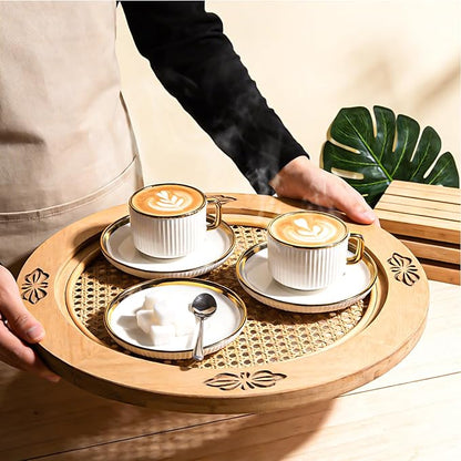 ALIMOTA 3oz White Gold Ceramic Coffee Mug Set of 6, Latte Mugs - Image 4