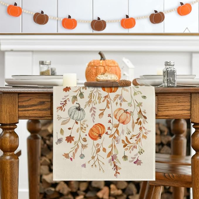 RABUSOFA Fall Table Runner 13x48 Inch Pumpkins Fall Decor - Image 5