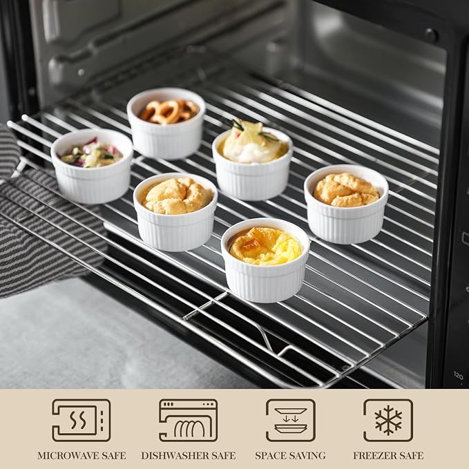 MALACASA Mini Ramekins 2 oz set of 24, Ceramic Creme Brulee Ramekins, Small - Image 4