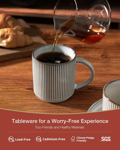 famiware Coffee Mug Set for 6, Star 12 oz Catering Mugs Cup Set - Image 2