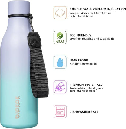 BJPKPK 18oz Insulated Water Bottle, Stainless Steel Bottle - Image 2