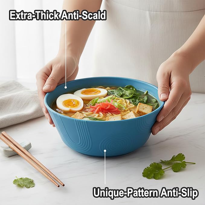 Wheat Straw Bowls Set 36oz, Cereal Bowls Soup Bowls Set of 6, Unbreakable Salad - Image 5