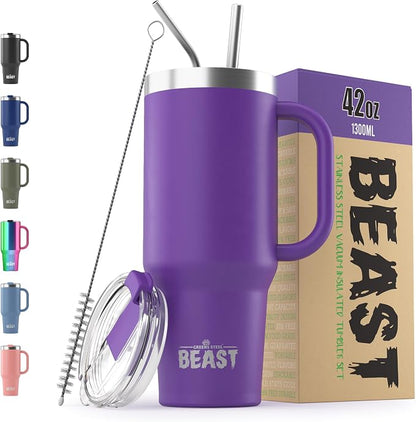Beast 42 oz Tumbler with Handle Stainless Steel Vacuum Insulated Coffee Ice Cup by GreensSteel